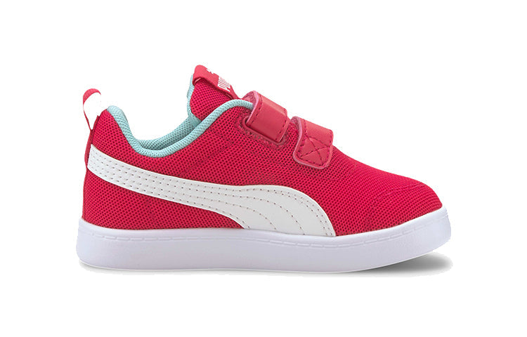 (TD) PUMA Courtflex V2 Mesh Sneakers White/Pink 371759-02
