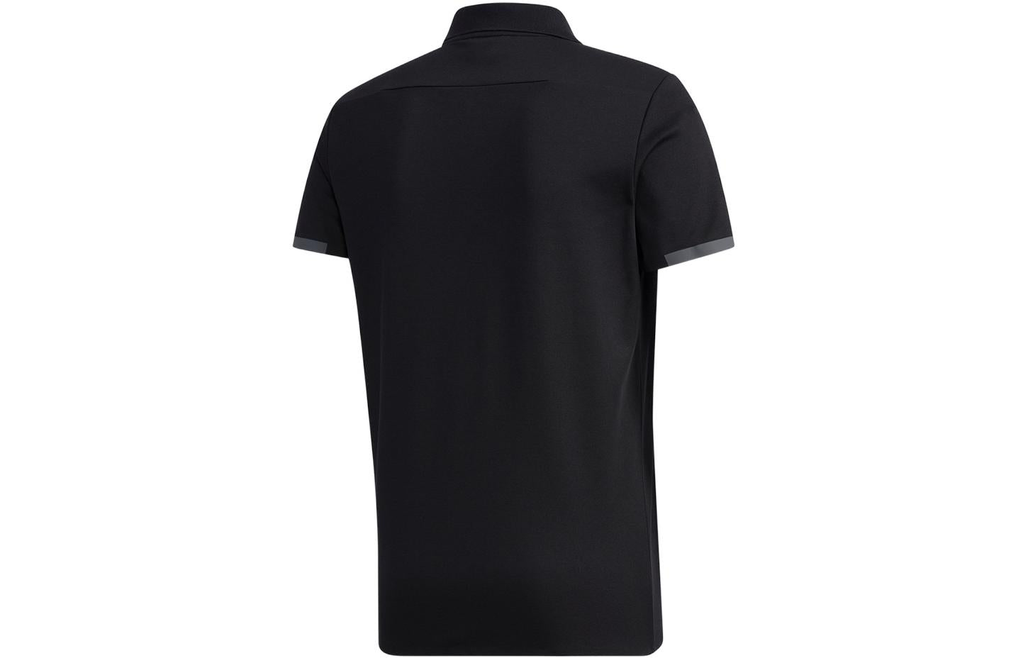 adidas Solid Color Alphabet Printing Short Sleeve Black Polo Shirt GL6826