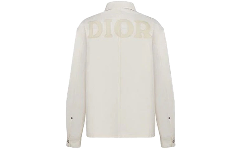 DIOR 1947 Alphabet Logo Embroidered Shirt Jacket For Men White 013D488C240X-C081