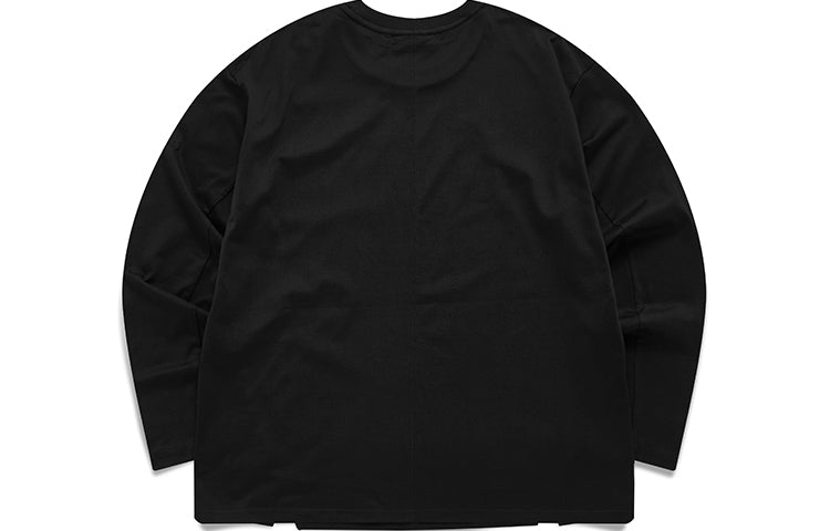 FILA FUSION Printing Sports Loose Long Sleeves Couple Style Black T11U136201F-BK