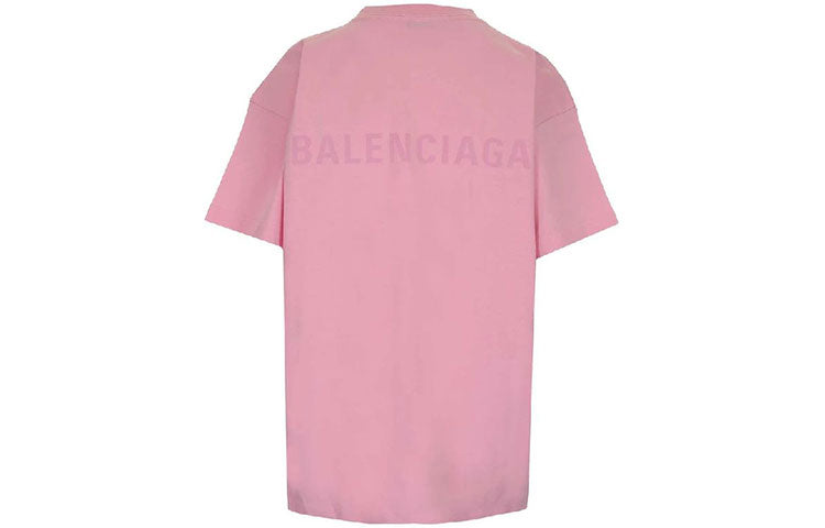Balenciaga Alphabet Logo Printing Loose Short Sleeve 'Pink' 612965TIVG55700