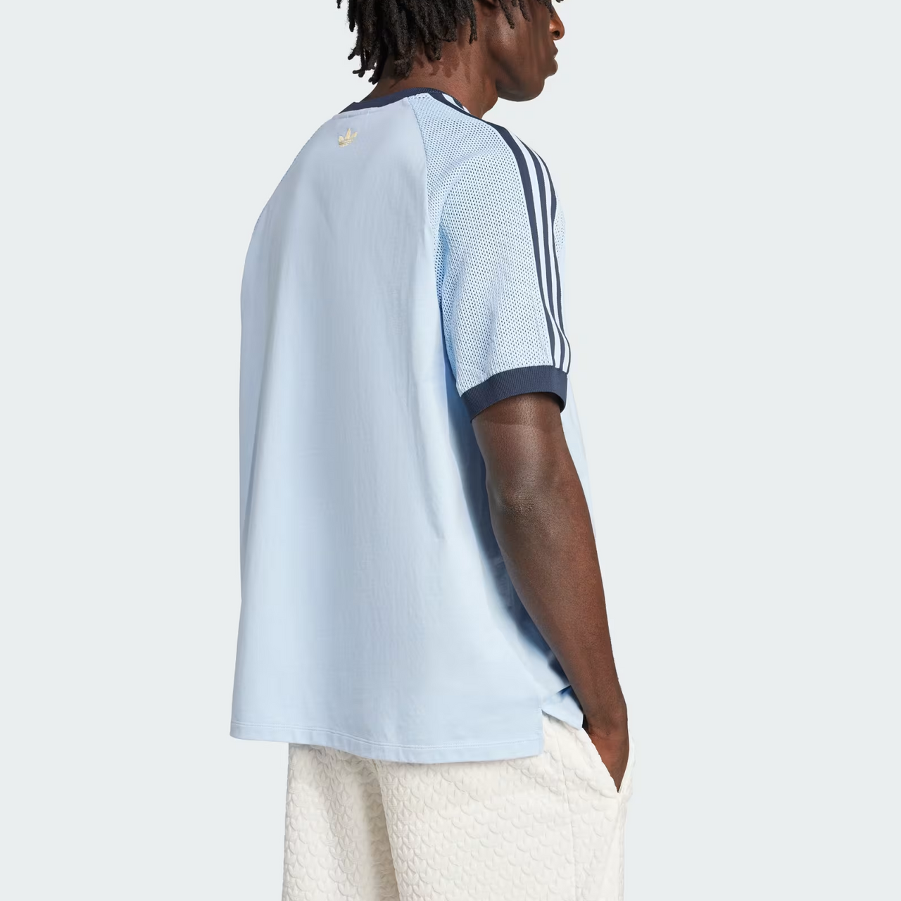 adidas Premium Knitted T-Shirt Asia Sizing 'Clear Sky' JN5557