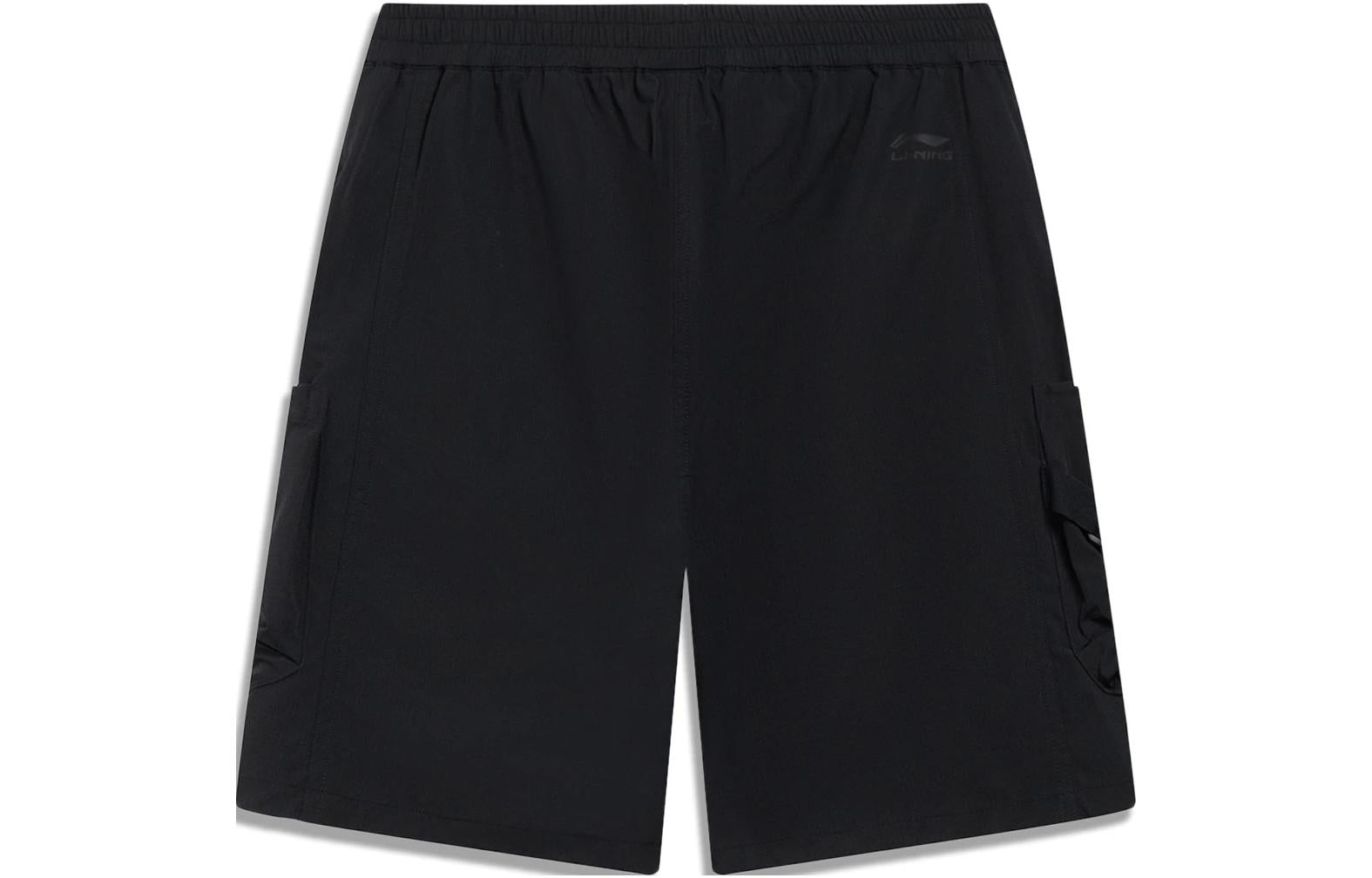Li-Ning Counterflow Logo Straight Cargo Shorts 'Black' AKST587-1