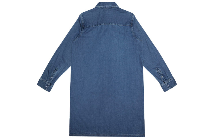 Levis Lapel Pure Cotton Denim Shirt Dress Denim-Blue 85793-0000