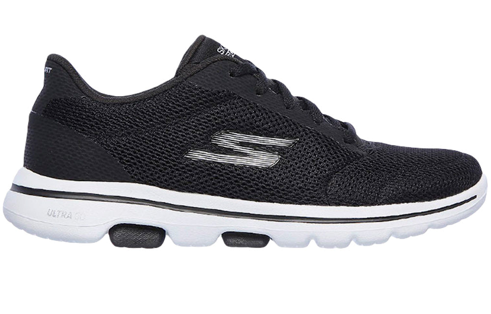 (WMNS) Skechers Go Walk Cushioning Lightweight Casual Sports Shoe Black 15902-BKW