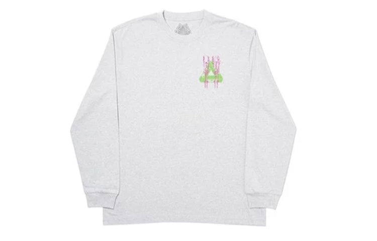 PALACE Pair Of Hippys Round Neck Long Sleeves Unisex Gray P17LS019