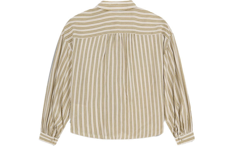 Levis Lapel Sleeve Stripe Long Sleeves Yellow Stripe Shirt 85382-0000