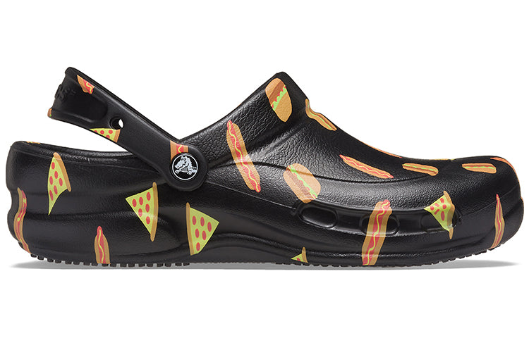 Crocs Bistro Graphic Clog Stylish Casual Black Sandals 204044-0FN