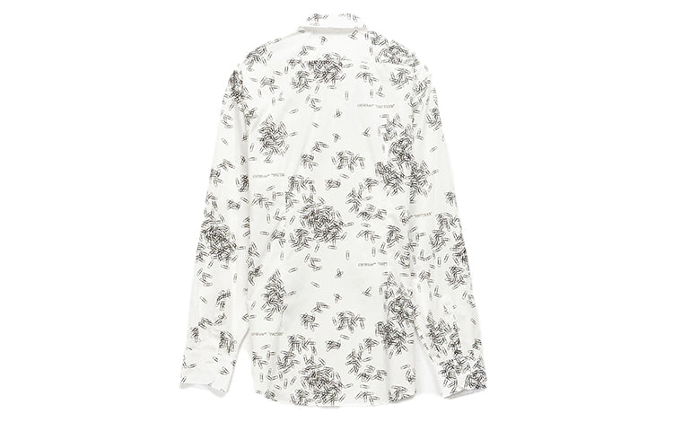 Off-White Paperclip Print Long Sleeve Shirt OMGA138F20FAB0050110