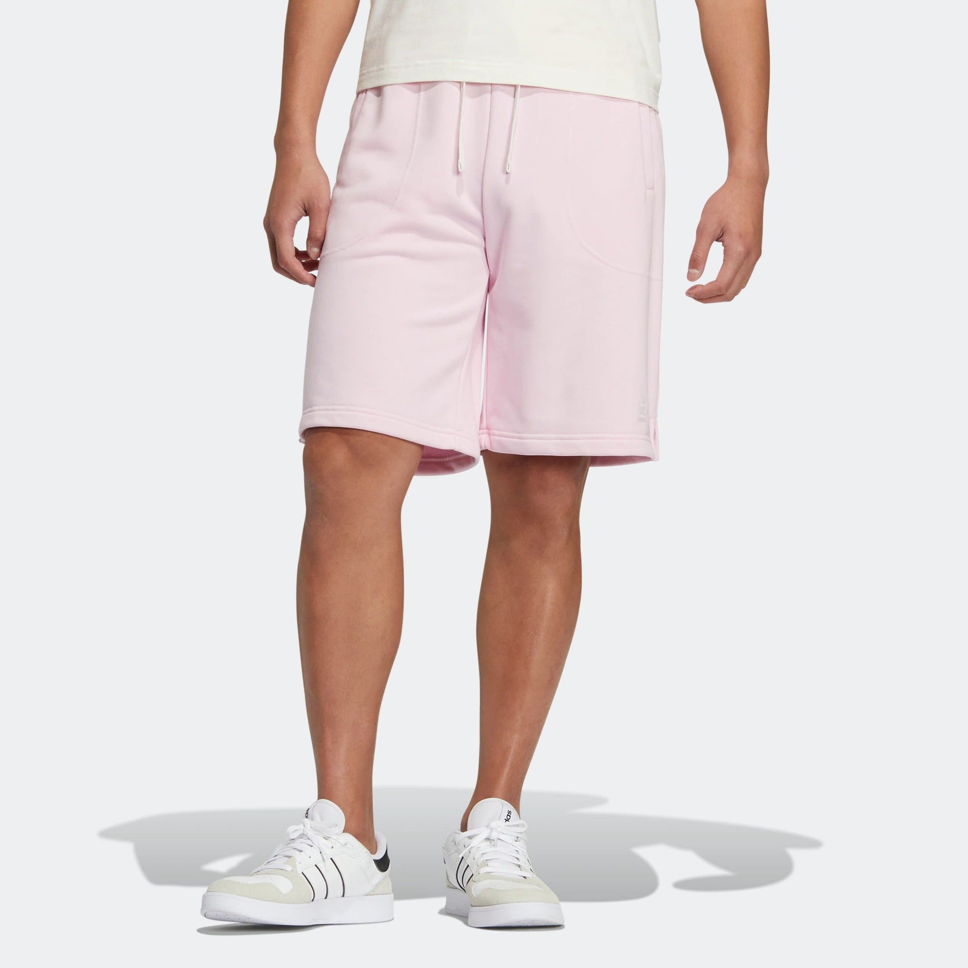 adidas neo Solid Color Lacing Casual Straight Shorts Unisex Pink HS6822