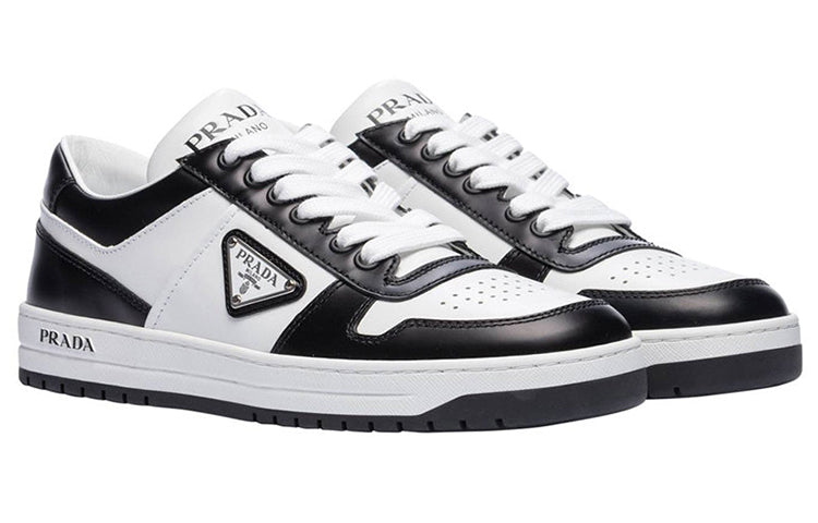 (WMNS) PRADA Downtown Leather Sneakers 'White Black ' 1E792M_3LKG_F0964_F_030