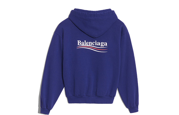 (WMNS) Balenciaga Loose Cotton Hoodie Blue 578135TIV531195