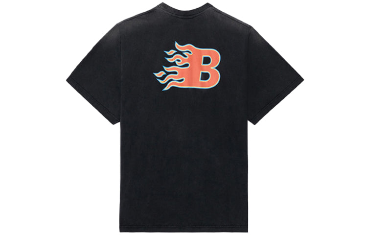 Men's Balenciaga SS21 Flame Retro Short Sleeve Black 656978TKV701076