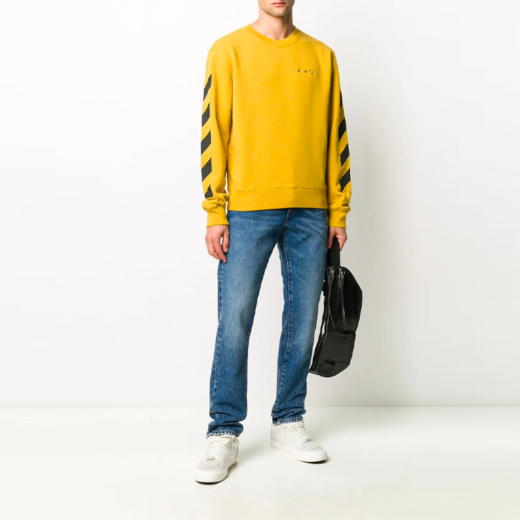 Off-White logo Pattern Printing Long Sleeves Version Yellow OMBA025F20FLE0061610