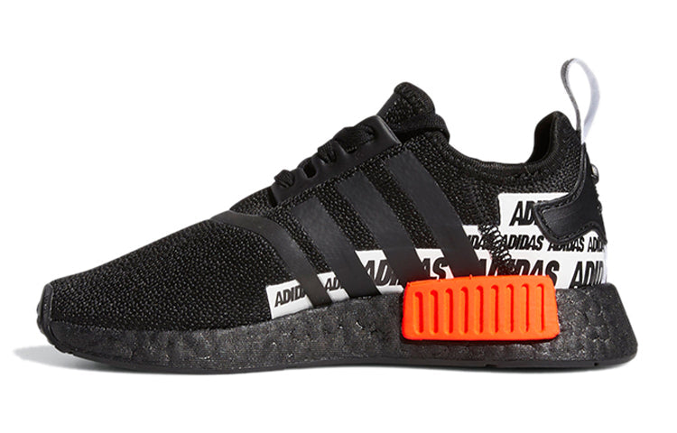 (GS) adidas NMD_R1 J 'Wordmark Heel Stripe - Black Solar Red' GX2554