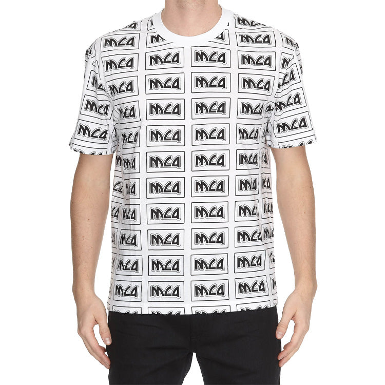 Men's Alexander McQueen Alphabet Logo Printing Casual Short Sleeve White 291571-RMT30-9000