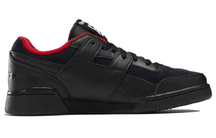 Reebok Workout Plus Casual Skateboarding Shoes 'Black Red' GZ3817