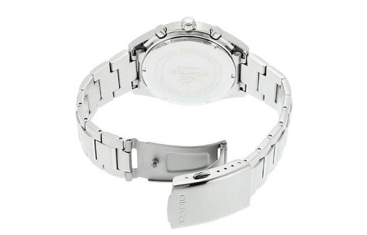 CASIO Stainless Steel Strap Black DialSilver Mens BlackSilver Analog EF-503D-1A