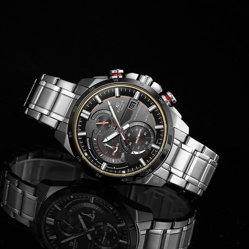 CASIO EDIFICE Series Leisure Fashion Stainless Steel Men's Mens Black Analog EQS-600DB-1A4