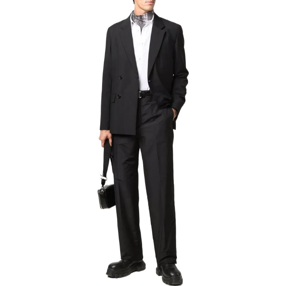 Men's Off-White SS22 Solid Color Straight Casual Pants/Trousers Black OMCA194F21FAB00210001000