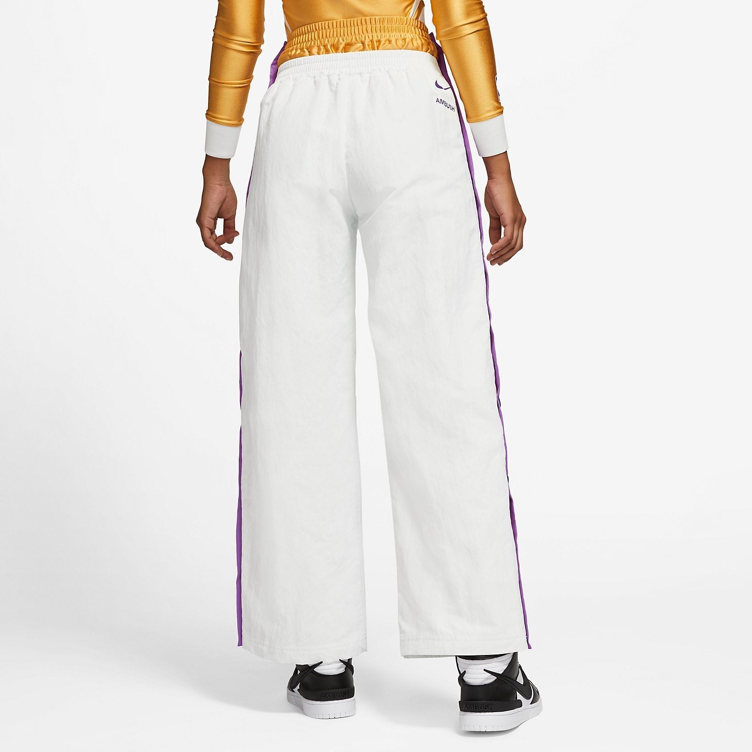 (WMNS) Nike x AMBUSH NBA Collection Tearaway Trousers 'Lakers - White' DB9570-121