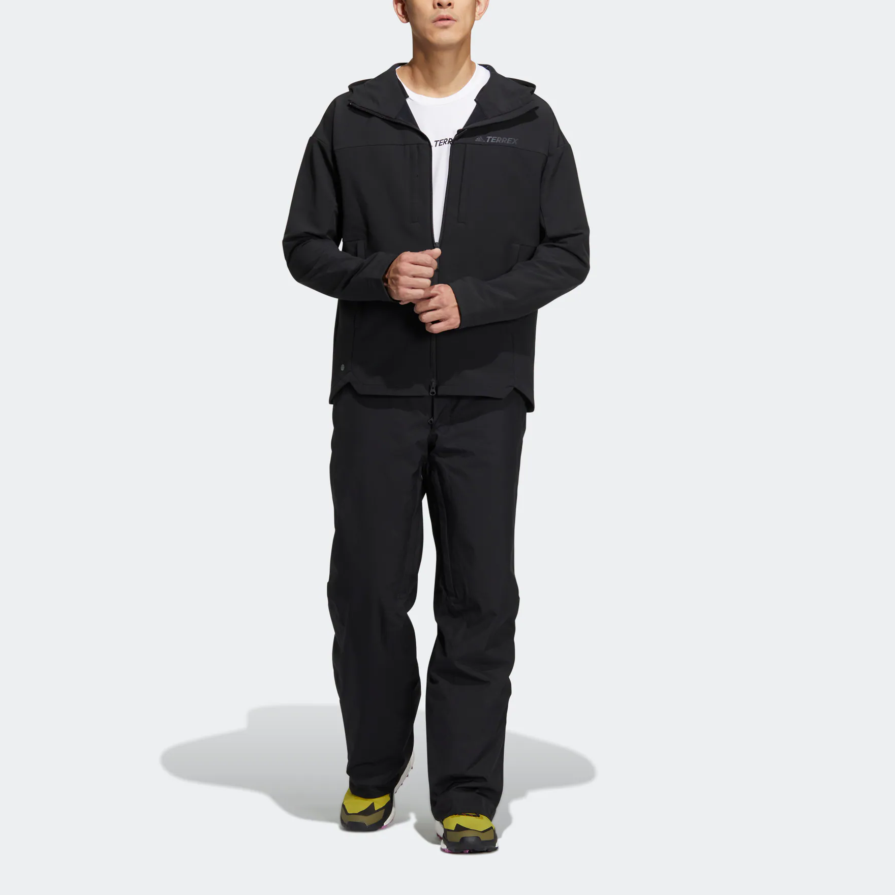 adidas Trav softsh jkt Back Printing Sports Hooded Jacket Black HN2016