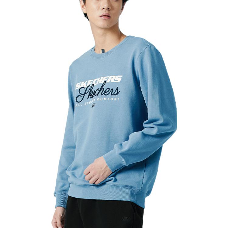 Skechers Letter Printed Crew Sweater 'Teal' L422M037