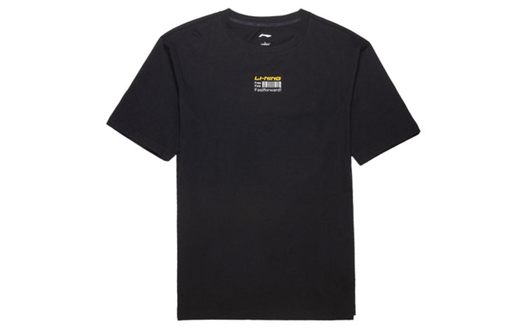 Li-Ning Sports Fashion Series Printing Round Neck Short Sleeve Black AHSQ313-4