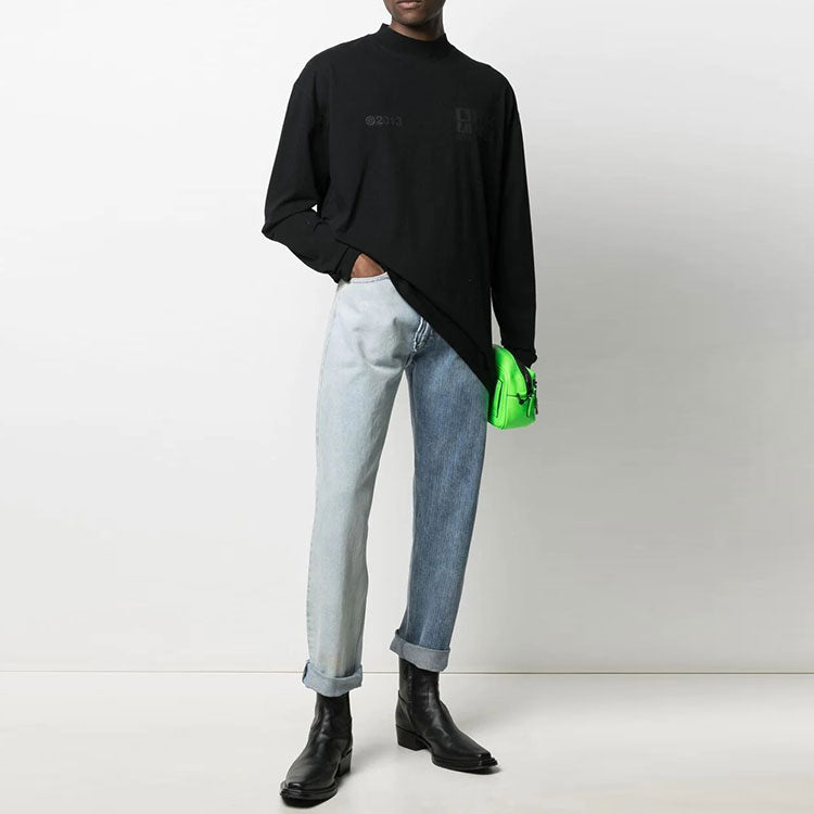 Off-White SS21 Logo Printing Long Sleeves Black OMAB032S21JER0031010