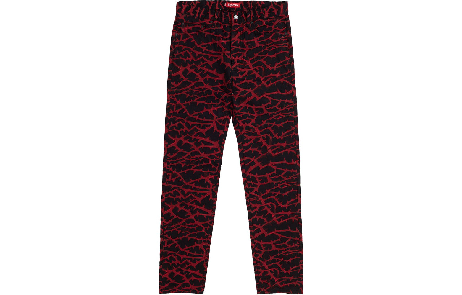 Supreme FW18 Thorn Jean Red Thorns Casual Pants Long Pants SUP-FW18-710