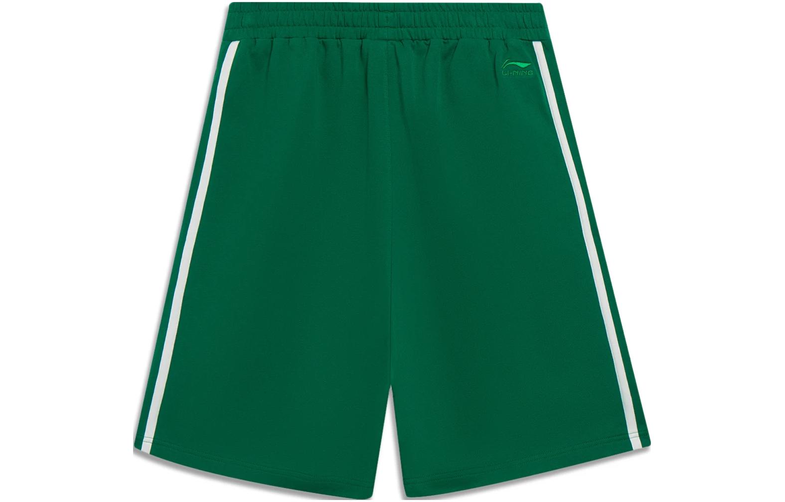 Li-Ning Stripe Embroidered Logo Shorts 'Green' AKST601-4