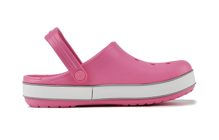 (PS) Crocs Crocband Bold Logo Outdoor Flat Heel Minimalistic Sports Pink Sandals 206022-65Y