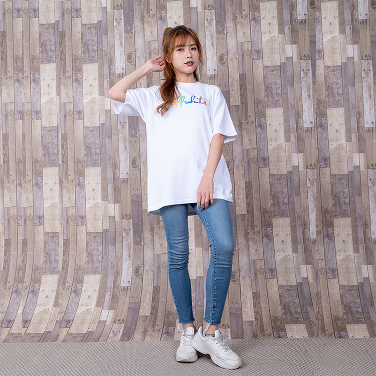 (WMNS) Off-White Tomboy Rainbow Logo Printing Short Sleeve Slim Fit White T-Shirt OWAA072R21JER0010184