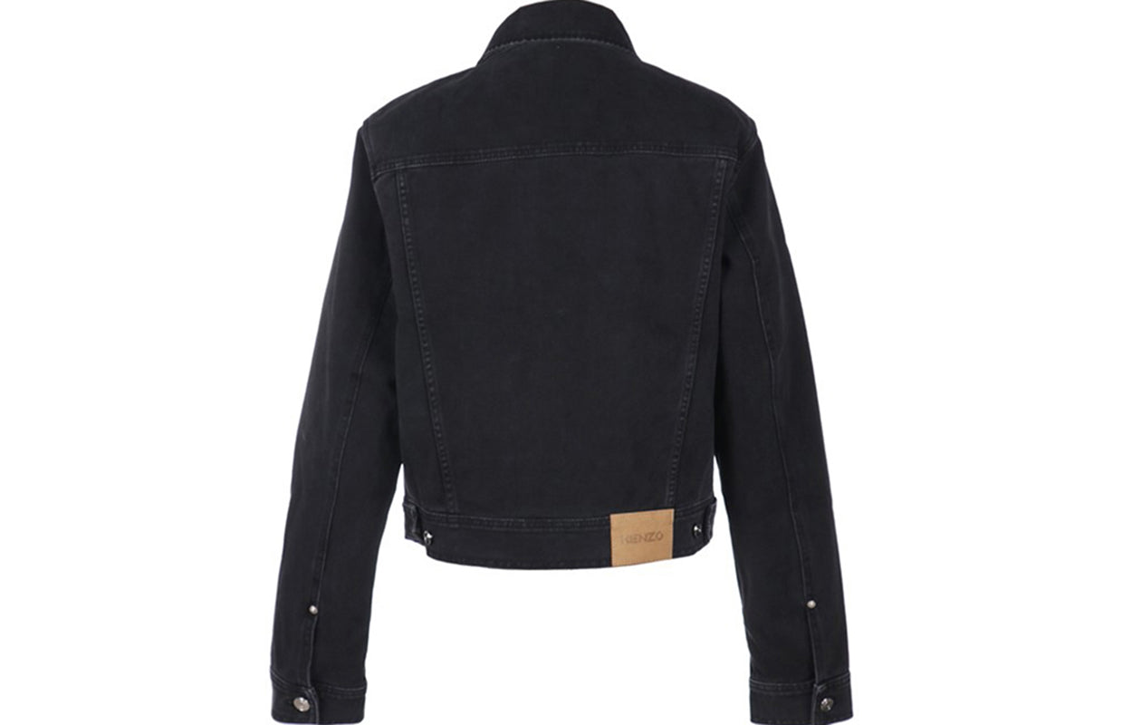 Men's KENZO Cotton Denim Long Sleeves Jacket Black FA65DB5302ED-99