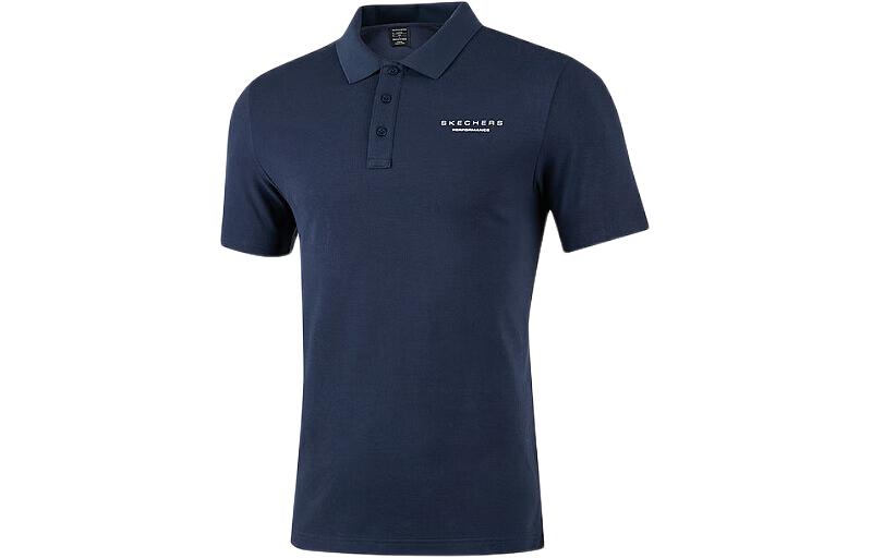 Skechers Letter Printed Casual Short-Sleeve Polo Shirt 'Navy' P223M052-02MZ