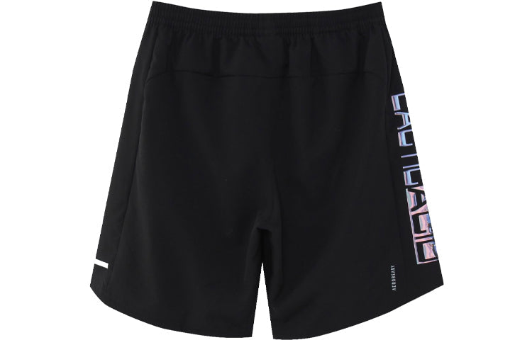adidas Run It Club Reflective Alphabet Running Sports Shorts Black GN4153