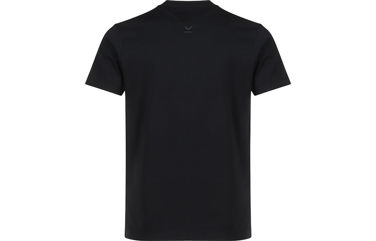 Men's KENZO Logo Pattern Round Neck Short Sleeve Black T-Shirt FA65TS0004SJ-99