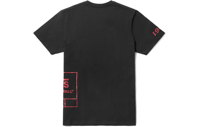 Vans Large Logo Printing Casual Short Sleeve Couple Style Black VN0A3ZN4BLK