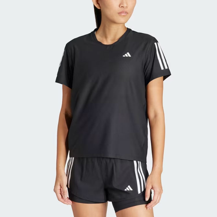 (WMNS) adidas Own The Run T-Shirts 'Black White' IN2961