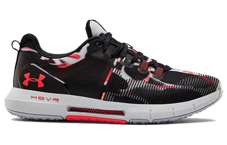 (WMNS) Under Armour Hovr Rise Printed Training Sports Shoes Black/Red 3022897-001