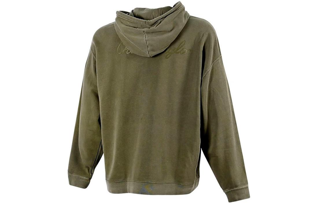 Converse Go-To Chuck Taylor Sneaker Patch Loose Fit Hoodie Asia Sizing 'Olive Green' 10024025-A02