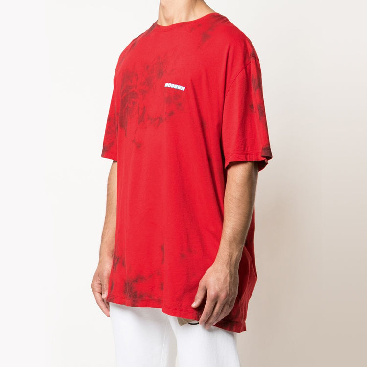 Men's Off-White Logo Tie Dye Red T-Shirt OMAA083S201850202000