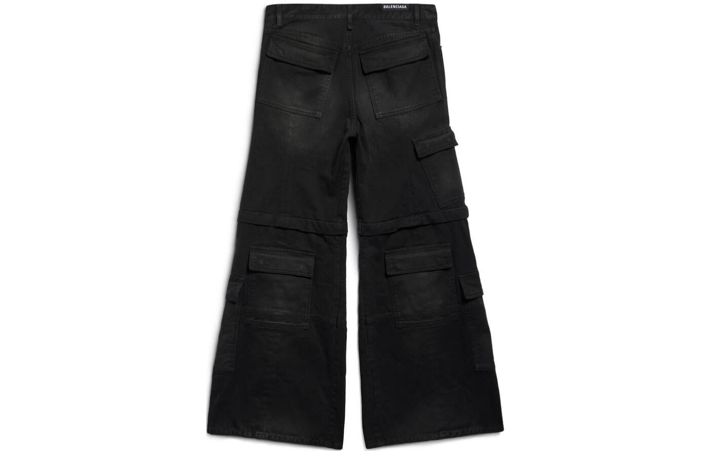 (WMNS) Balenciaga Flared Cargo Pants 'Black' 783694TNW111672