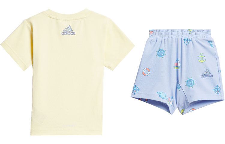 (PS) adidas Graphic Tee Set 'Yellow Purple' IA5312