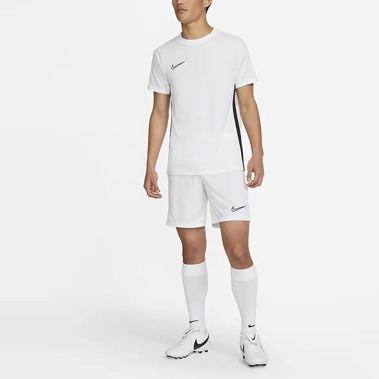 Men's Nike Dri-FIT Academy Knit Solid Color Logo Sports White Shorts CW6108-100