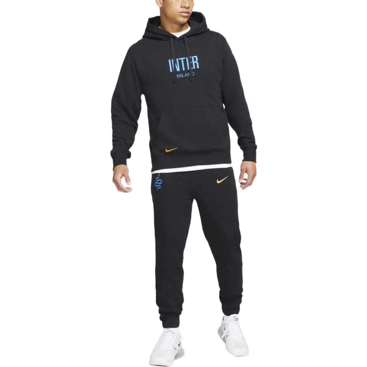 Men's Nike Alphabet Embroidered Hooded Long Sleeves Black CZ7512-010
