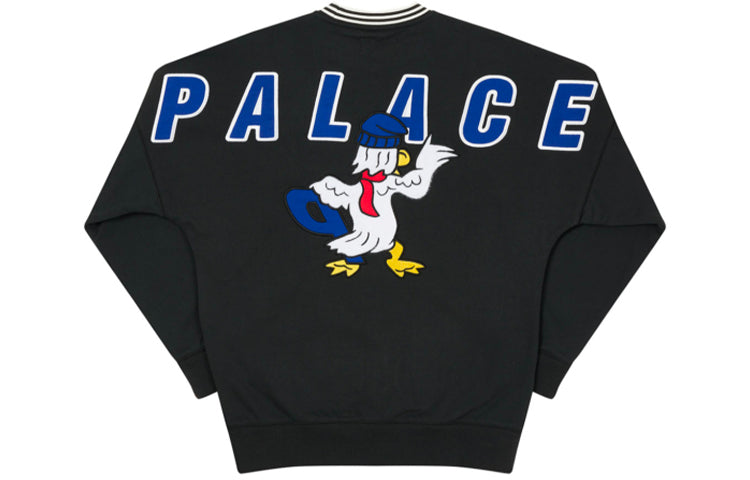PALACE Unisex FW20 Chilly Duck Out Crew Round-neck Sweatshirt Black PAL-FW20-419