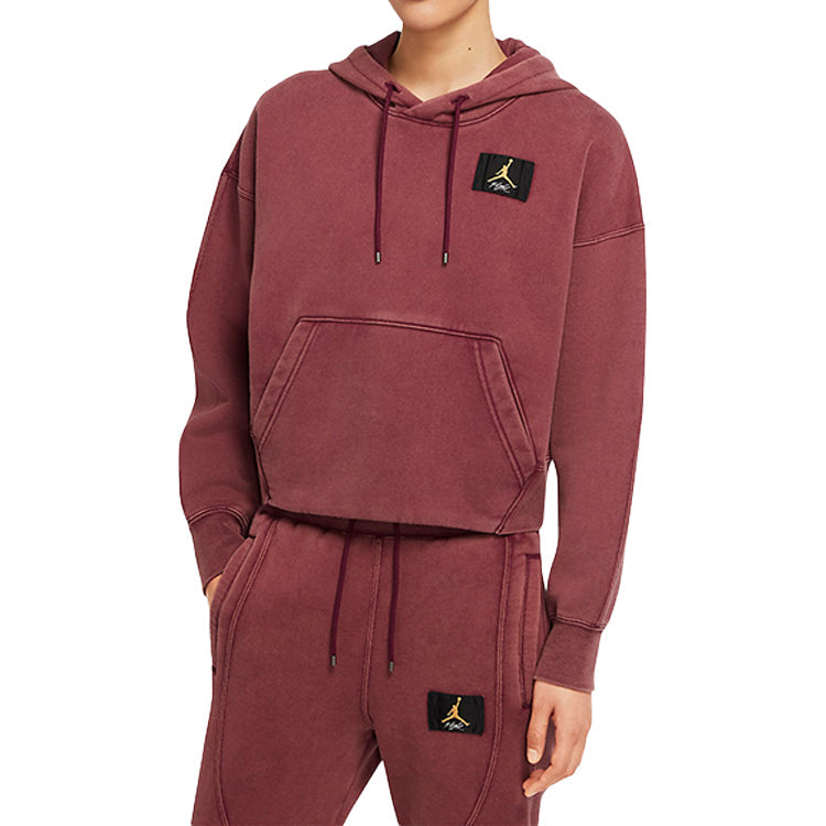 (WMNS) Air Jordan Fleece Pullover Hoodie Casual Sports Hoodie 'Red' CV7737-610