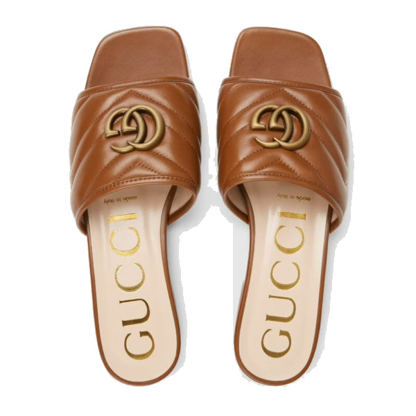 (WMNS) Gucci Double G Slide Sandals 'Brown' 646169-BKO60-2535
