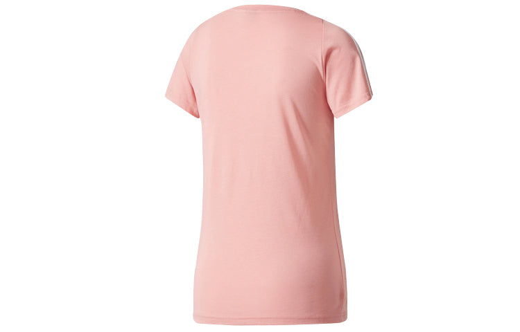(WMNS) adidas White Stripe Short Sleeve Pink Red BR2459